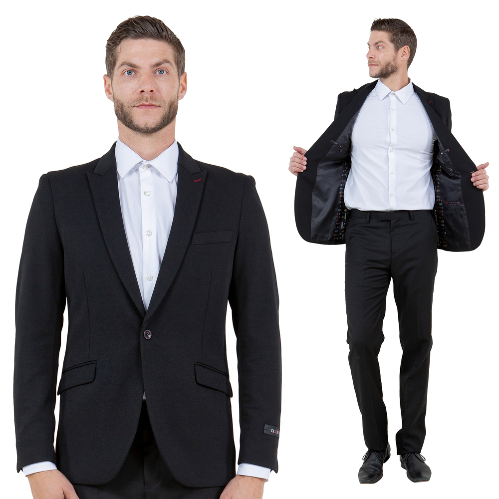 Knit Blazer Only Skinny Fit Mens Jacket, Black